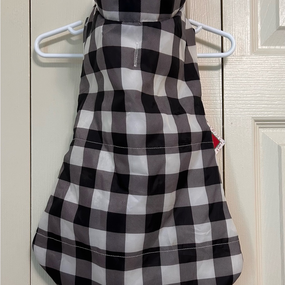 New! Plaid Black and White Dog Jacket!